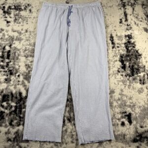 Scandia‎ Woods Seersucker Pants Womens Size Extra Large Blue Striped Drawstring
